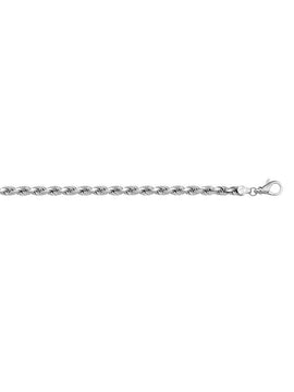 N1033 - WHITE GOLD SOLID DIAMOND CUT ROPE LINK