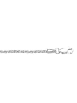 N137W - WHITE GOLD SOLID ROUND WHEAT LINK