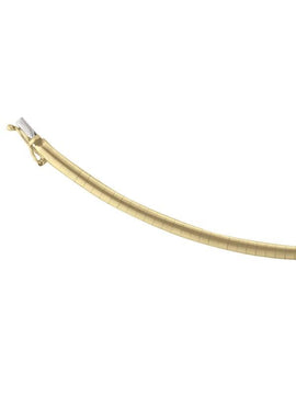 N2905 - YELLOW GOLD SOLID DOMED OMEGA NECKLACE