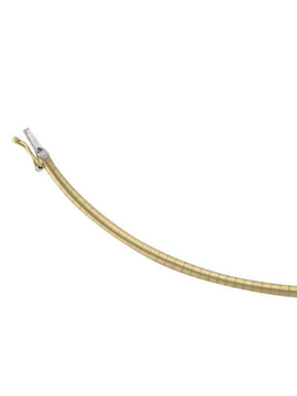 N2906 - YELLOW GOLD SOLID DOMED OMEGA NECKLACE