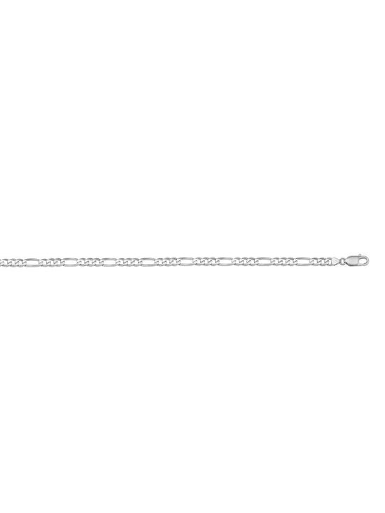 N303W - WHITE GOLD SOLID FIGARO LINK