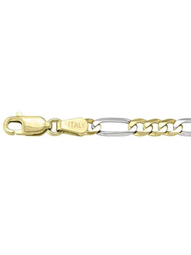 N304-TT - TWO TONE GOLD SOLID FIGARO LINK