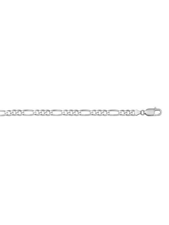 N305W - WHITE GOLD SOLID FIGARO LINK