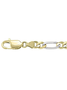 N306-TT - TWO TONE GOLD SOLID FIGARO LINK