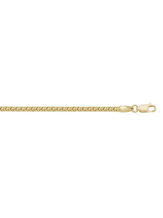N415 - YELLOW GOLD HOLLOW POPCORN LINK