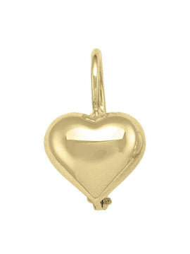 N4315 - YELLOW GOLD HEART SHAPE FRENCH BACK EARRING