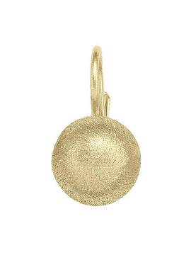 N4850 - YELLOW GOLD SATIN FINISH FRENCH BACK BALL EARRING