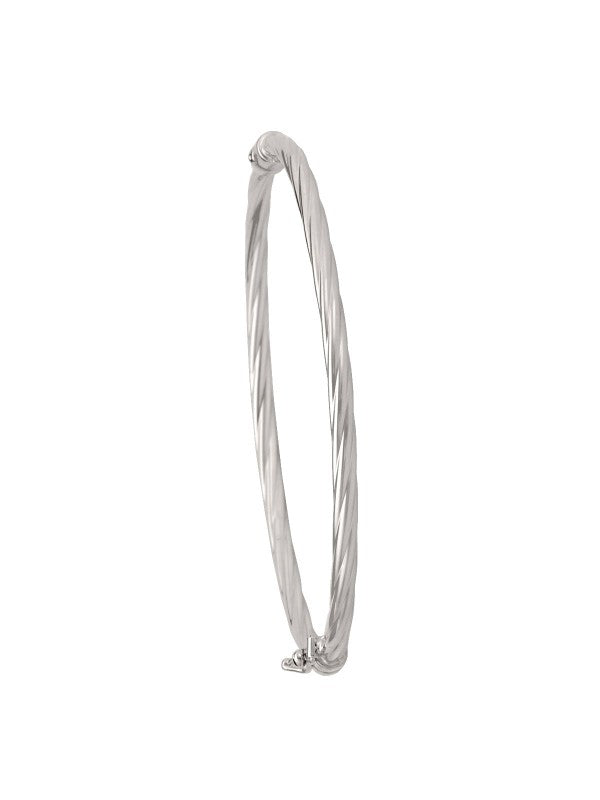N5718 - 3MM WHITE GOLD TWIST BANGLE