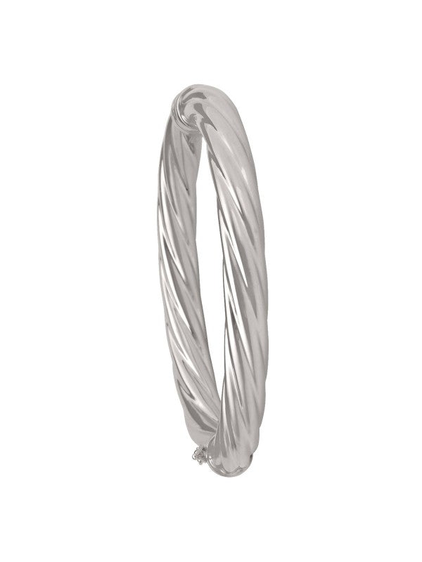 N5720 - 8MM WHITE GOLD TWIST BANGLE