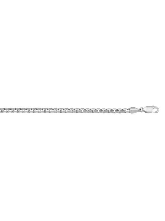 N601W - WHITE GOLD HOLLOW BOX LINK