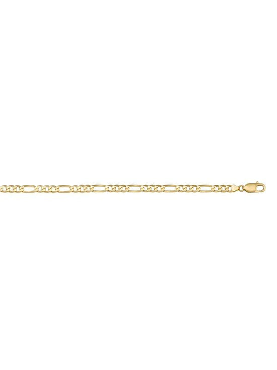 N702 - YELLOW GOLD HOLLOW FIGARO LINK