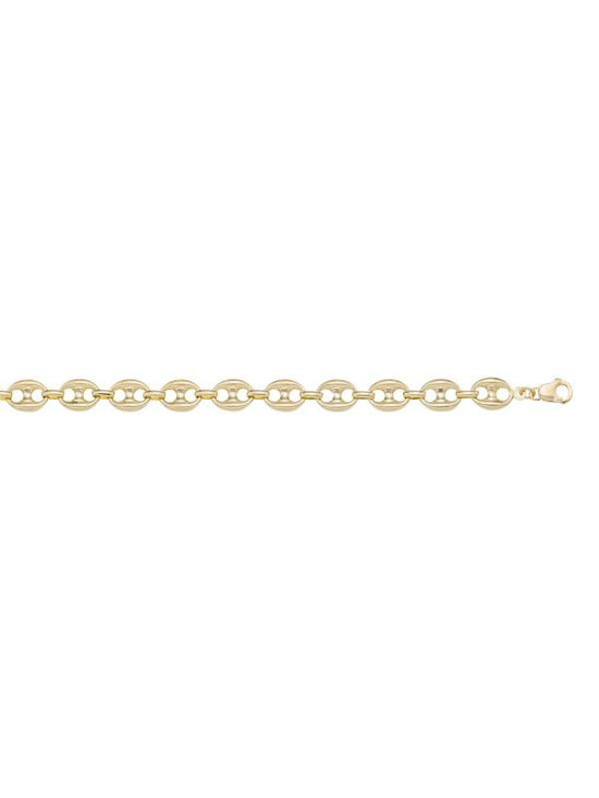 N725 - YELLOW GOLD HOLLOW PUFFED ANCHOR LINK