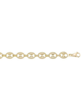 N726 - YELLOW GOLD HOLLOW PUFFED ANCHOR LINK