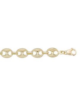 N727 - YELLOW GOLD HOLLOW PUFFED ANCHOR LINK