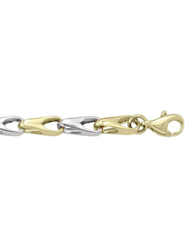 TWO TONE GOLD HOLLOW FANCY ROUND LINK