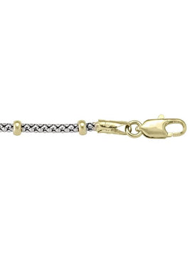 N910 - TWO TONE GOLD STATION BEAD LINK