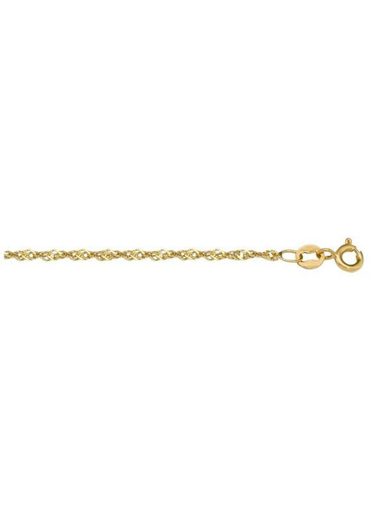 P025 - YELLOW GOLD LIGHTLY PLATED SOLID SINGAPORE LINK
