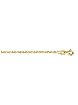 P025 - YELLOW GOLD LIGHTLY PLATED SOLID SINGAPORE LINK