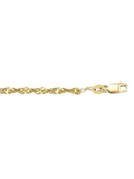 P038 - YELLOW GOLD LIGHTLY PLATED SOLID SINGAPORE LINK