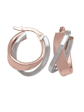TA135 - PINK AND WHITE GOLD FANCY HOOP EARRING