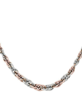 TA22 - PINK AND WHITE GOLD FANCY HOLLOW NECKLACE